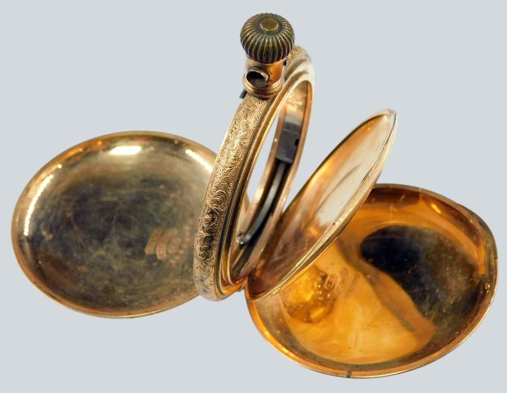 Dueber 14K Gold-Filled Champion Pocket Watch Engraved Case - 4