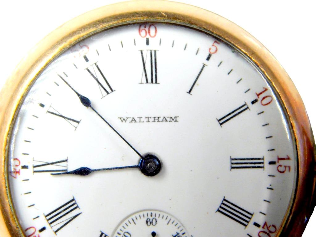 Antique Waltham 21-Jewel PocketWatch w/Fleur-de-Lis Lapel Pin - 4