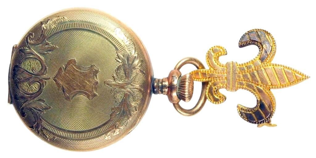 Antique Waltham 21-Jewel PocketWatch w/Fleur-de-Lis Lapel Pin - 6
