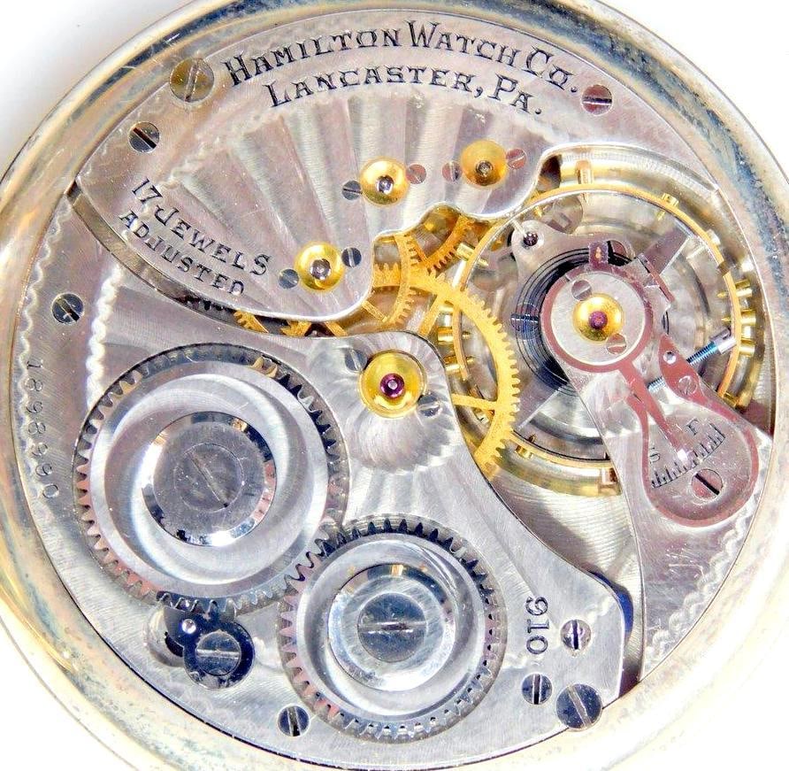 Hamilton 17-Jewels Gold-Plated, Grade 910 Pocket Watch - 10