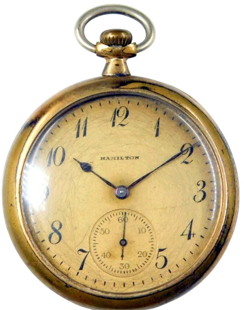 Hamilton 17-Jewels Gold-Plated, Grade 910 Pocket Watch (1 of 16)