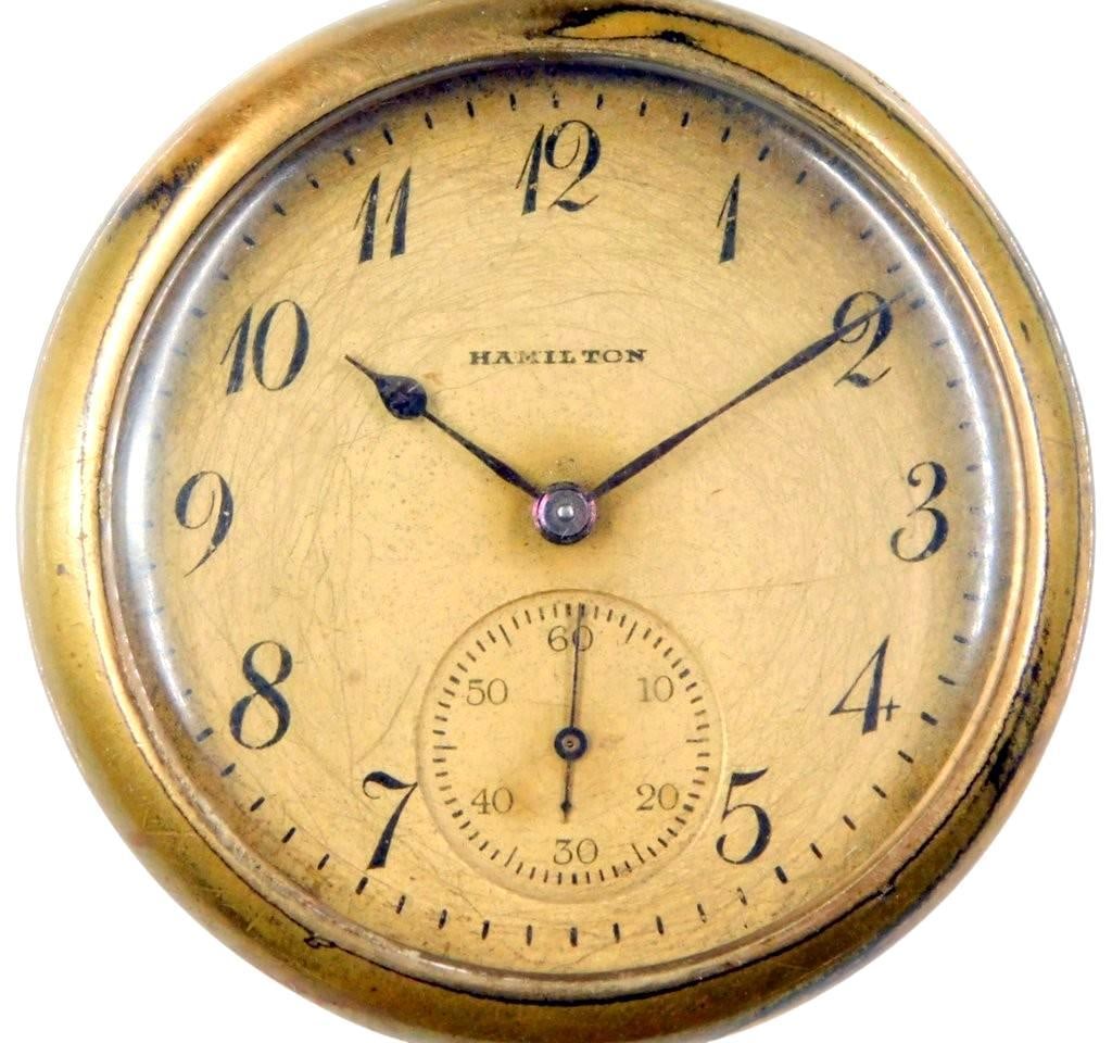 Hamilton 17-Jewels Gold-Plated, Grade 910 Pocket Watch - 2
