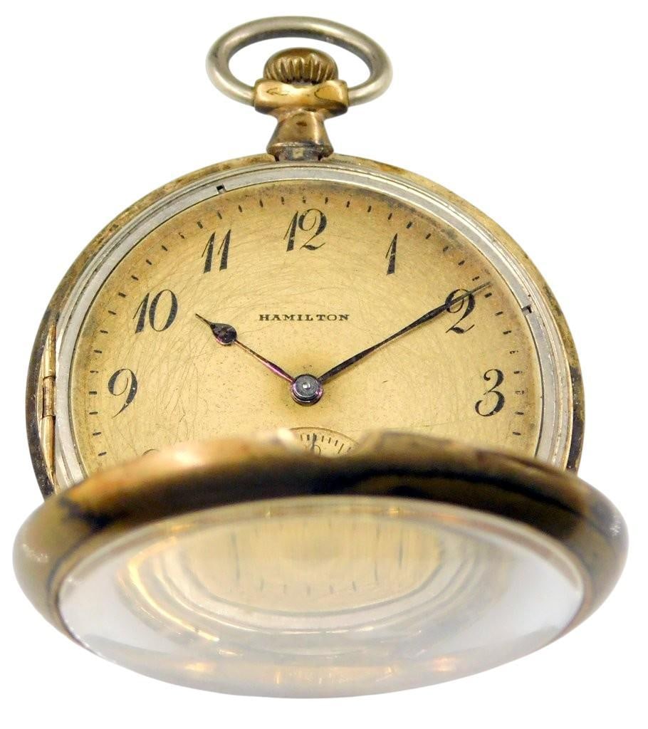 Hamilton 17-Jewels Gold-Plated, Grade 910 Pocket Watch - 6