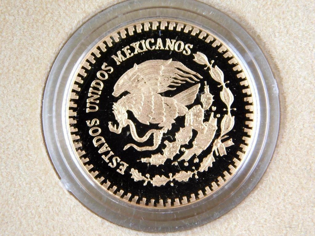 1986 Mexico 250 Pesos Gold Proof Coin in Original Case w/ COA - 2
