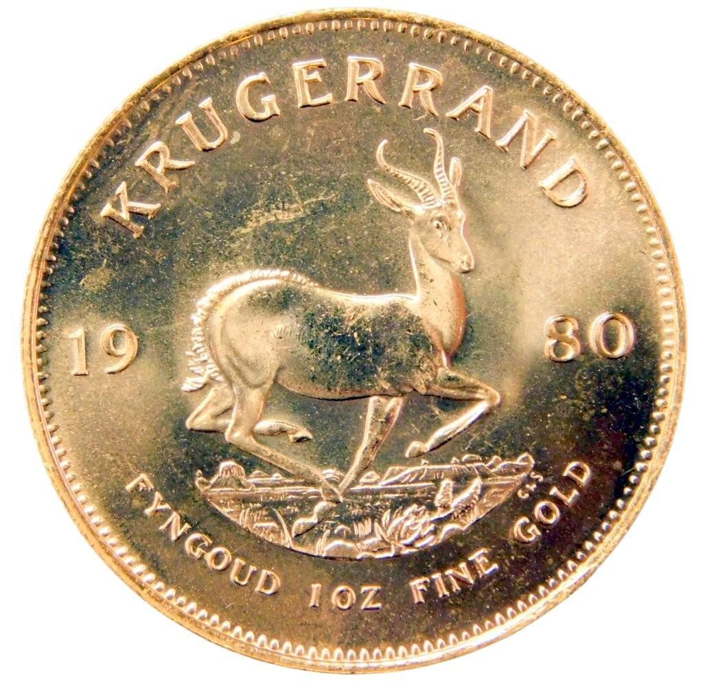 1980 South African Gold Krugerrand Coin, 1 oz Fine Gold - 2