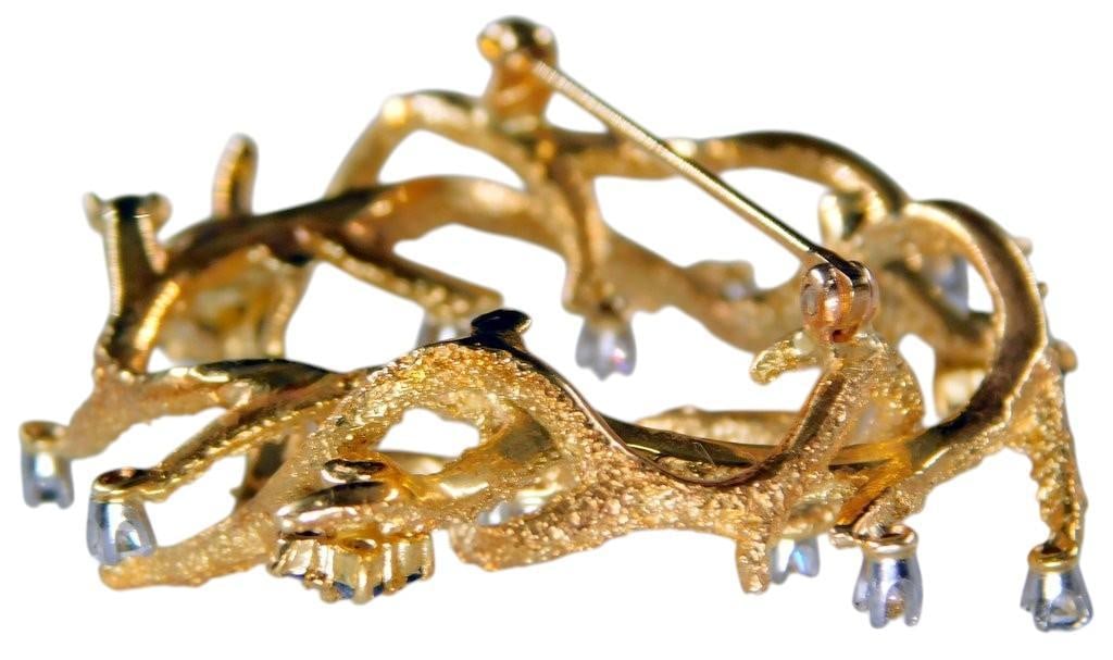 La Triomphe 18K Gold Brooch w/ Sapphires and Diamonds - 11