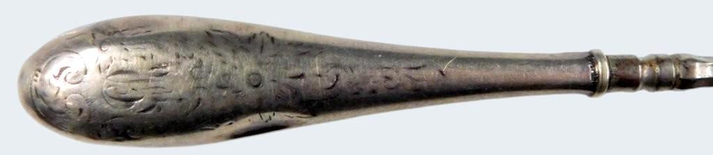 Sterling Silver Button Hook w/ Engraved Handle - 2
