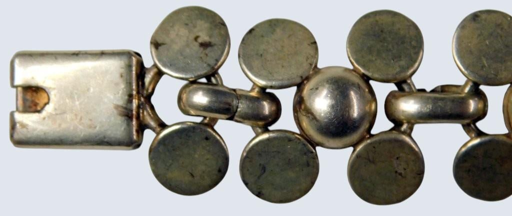 925 Silver Link Bracelet Stamped 'Mexico', '925' - 7