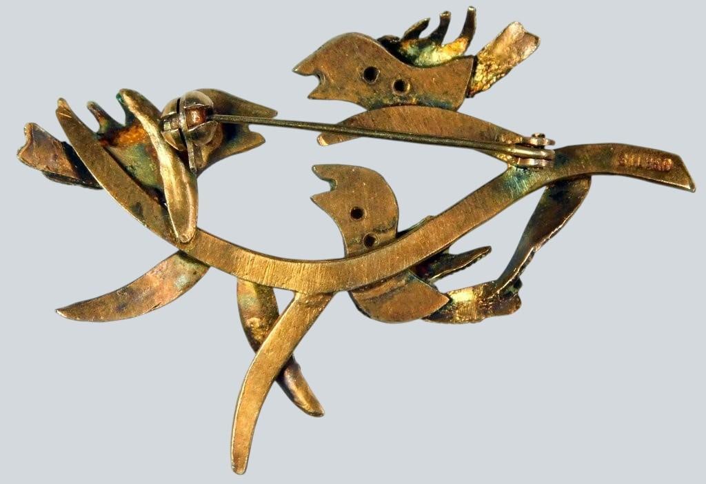 Sterling and Enamel Jewelry Pieces Grouping - 5