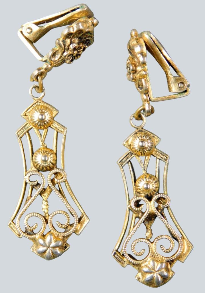 Vintage and Modern Earrings and Floral Brooch Grouping - 8
