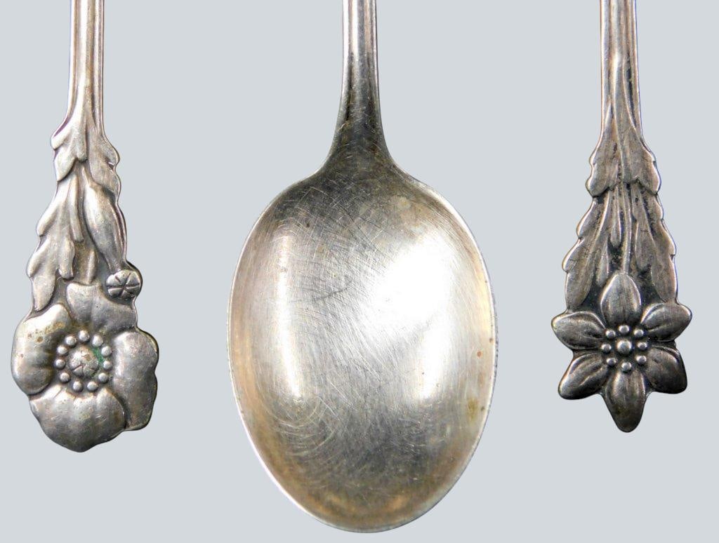 Grouping of Primans ALP Sweden Floral Handle Spoons, (5) - 2