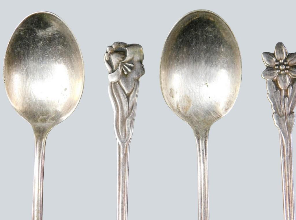 Grouping of Primans ALP Sweden Floral Handle Spoons, (5) - 5