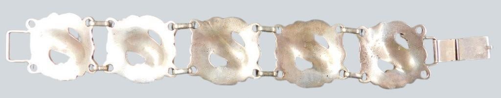 Sterling Silver Link Bracelet w/ Bird Motif - 5