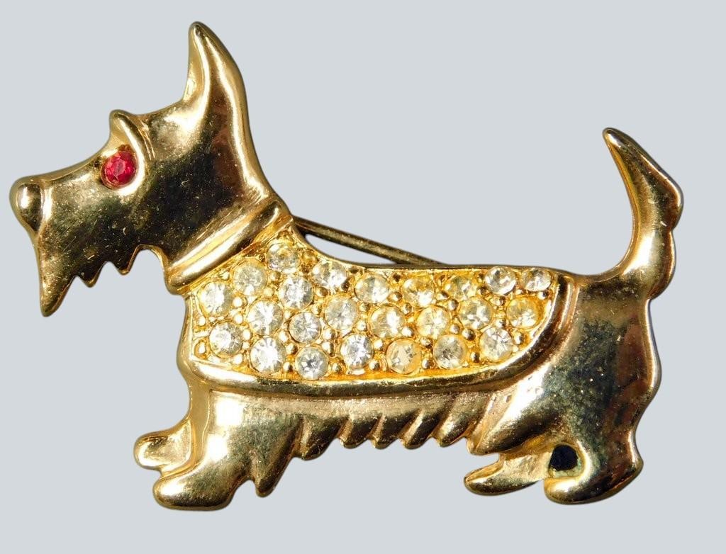 Gold Tone and Enameled Brooches w/ Animal and Floral Designs Included Designer Signed - 2