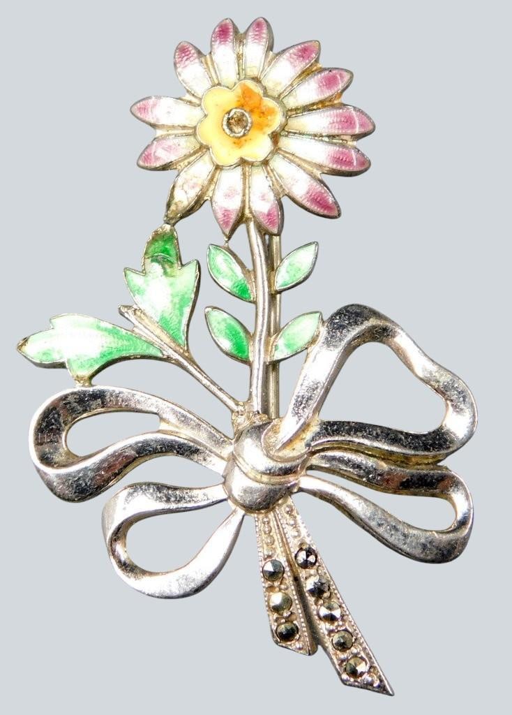 Gold Tone and Enameled Brooches w/ Animal and Floral Designs Included Designer Signed - 8