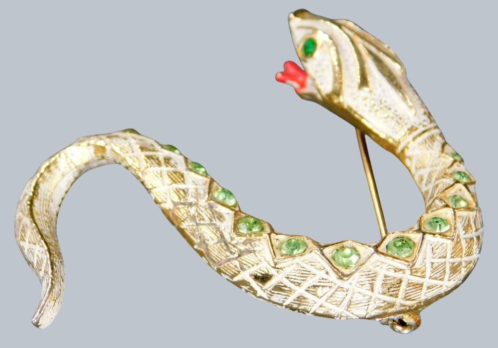Art and Pell Designer Brooches Featuring Snake and Cat Designs - 4