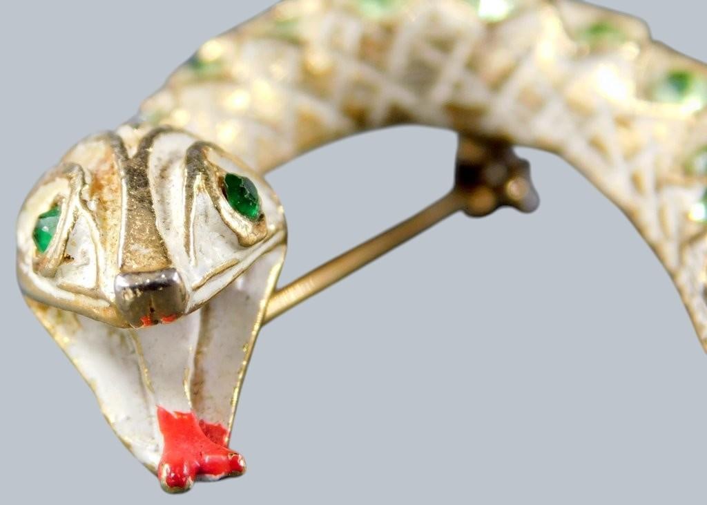 Art and Pell Designer Brooches Featuring Snake and Cat Designs - 6