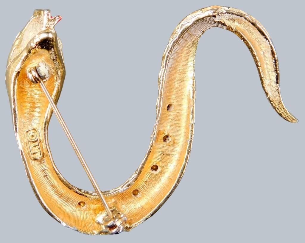 Art and Pell Designer Brooches Featuring Snake and Cat Designs - 7