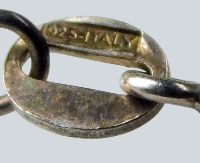 Sterling Silver Heart Pendant Necklace, Marked 925, Italy - 4