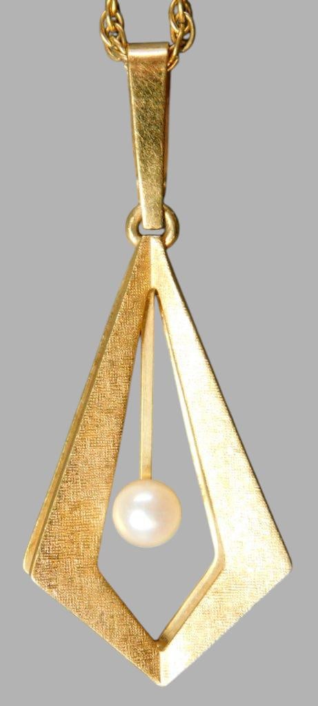 14K Gold-Filled Wells Brooch & Pendant Necklace with Pearl Accent - 2