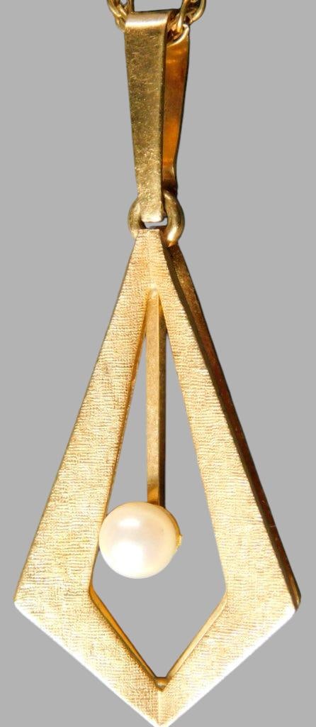 14K Gold-Filled Wells Brooch & Pendant Necklace with Pearl Accent - 7