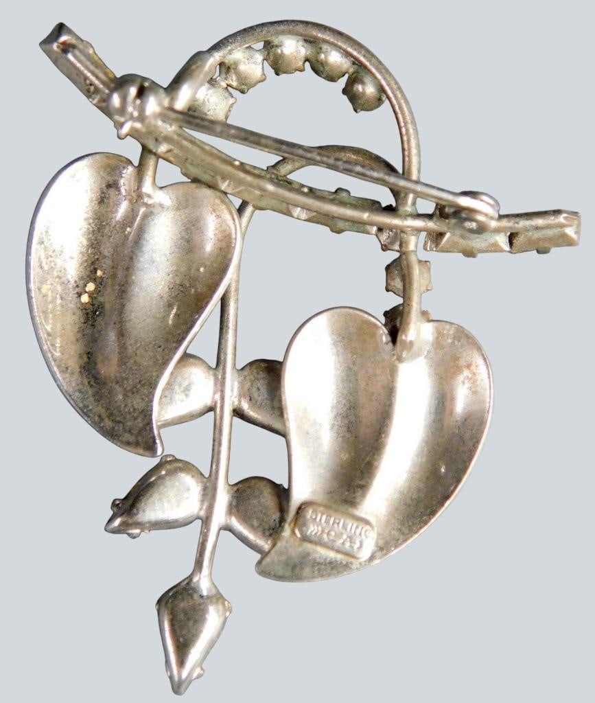 Sterling Silver Flower and Deer Brooches, (2) - 3