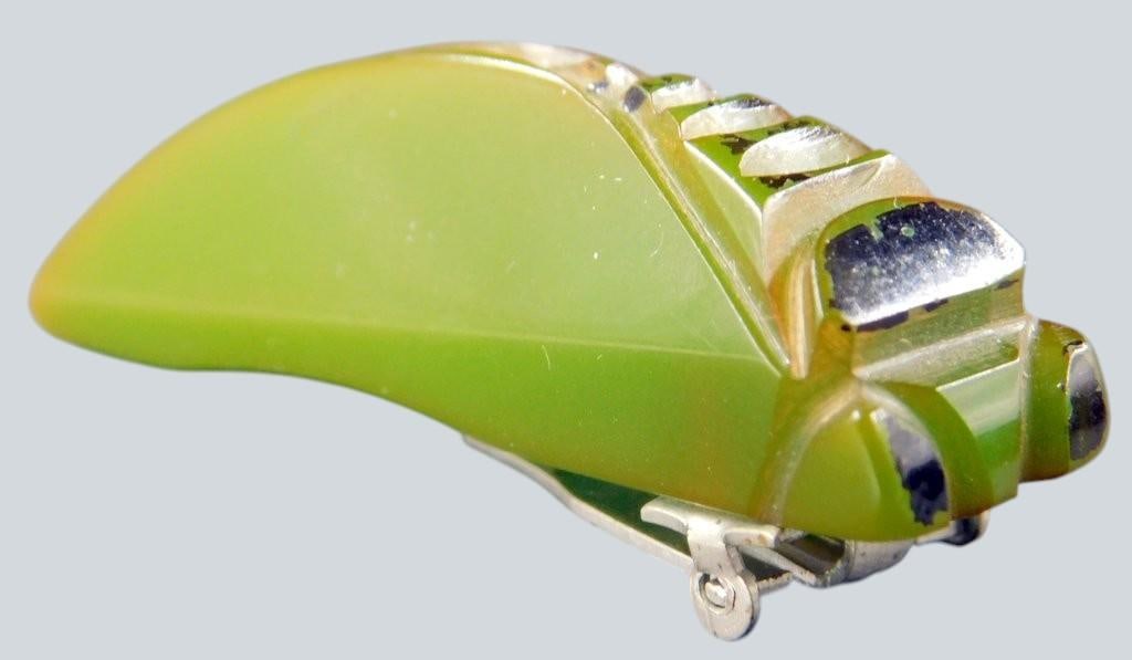 Jewelry and Decorative Items Including Scarab Bracelet, Brooches, and Thimbles - 10