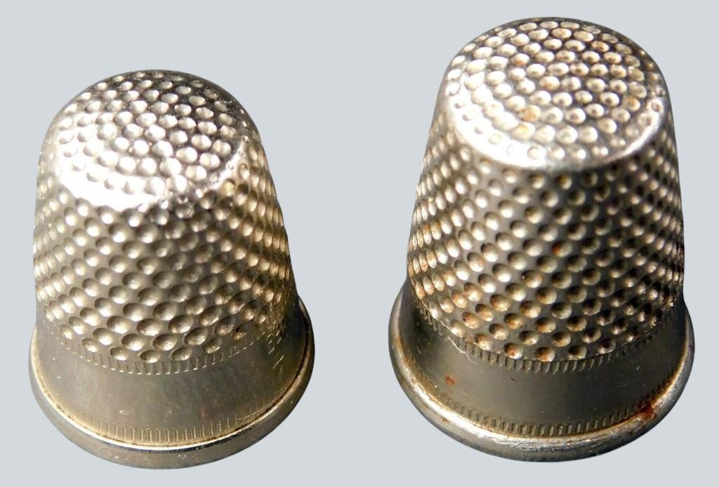 Jewelry and Decorative Items Including Scarab Bracelet, Brooches, and Thimbles - 11