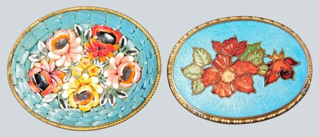 Jewelry and Decorative Items Including Scarab Bracelet, Brooches, and Thimbles - 14
