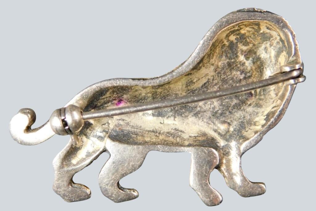 Jewelry and Decorative Items Including Scarab Bracelet, Brooches, and Thimbles - 19