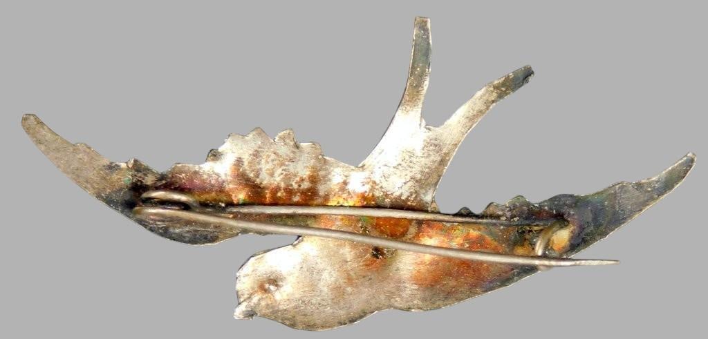 Grouping of Jewelry Items Including Enameled Belt, Tourquoise Necklace, and Bird Pin - 19