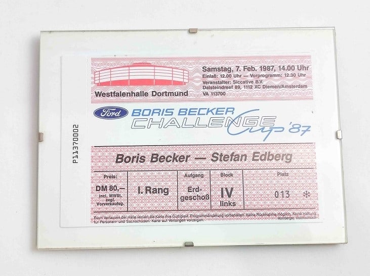 Boris Becker - Stefan Edberg 1987 Eintrittskarte: Orig. Eintrittskarte Challenge Cup '87 Boris Becker - Stefan Edberg 1987 I. Rang Platz 013 Westfalenhallte Dortmund Interne Nr. A0170300048