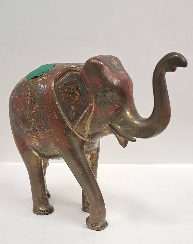 Handgefertigter Messing Elefant: Handgefertigter, schwerer, wohl Messing bronzierter Elefant, Breite ca. 18cm, Höhe ca. 15cm, Tiefe ca. 7cm, Gewicht ca. 1350g Interne Nr. A0151900080