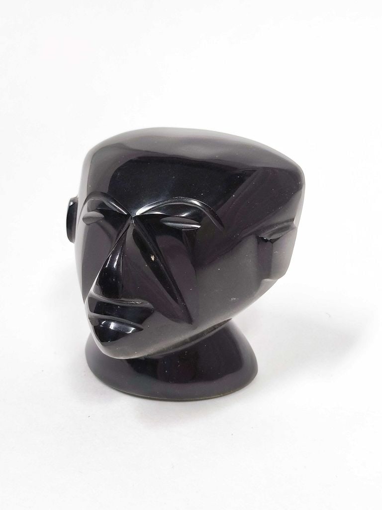 Edelstein Designer Skulptur: Designobjekt - Bildhauer Stein Kopf (ähnlich Kobe) Maße ca. 8 x 8 x 6cm, Gewicht ca. 440g, unbest. Sammlerstück Interne Nr. A17/0130400019
