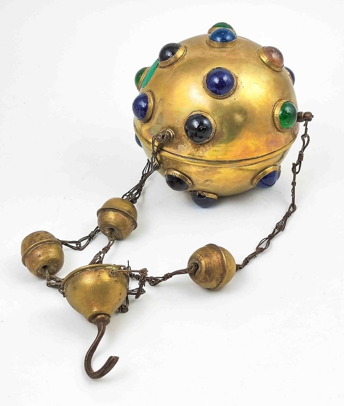 Antike Messingkugel Rauchfass (1 of 4)