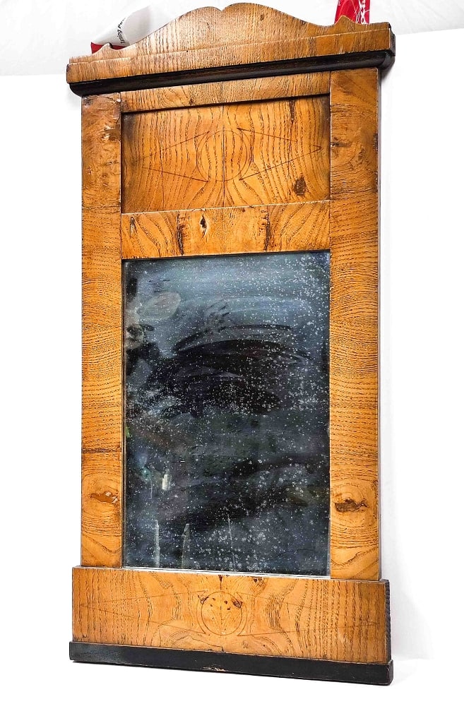 Antiker Art Deco Spiegel: Art Deco Spiegel in massivem Holzrahmen, Maße ca. 73 x 37,5cm Interne Nummer A0160600000