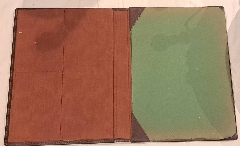 Antike Schreibmappe Leder - 3