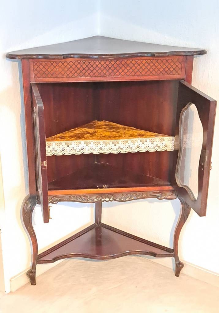 Antiker Eck Vitrinenschrank - 3