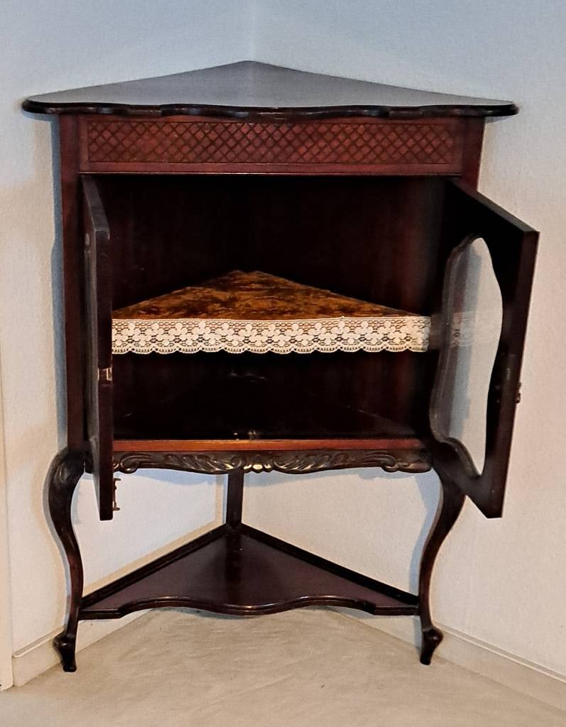 Antiker Eck Vitrinenschrank - 4