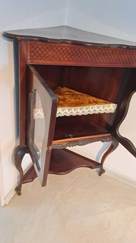 Antiker Eck Vitrinenschrank - 5