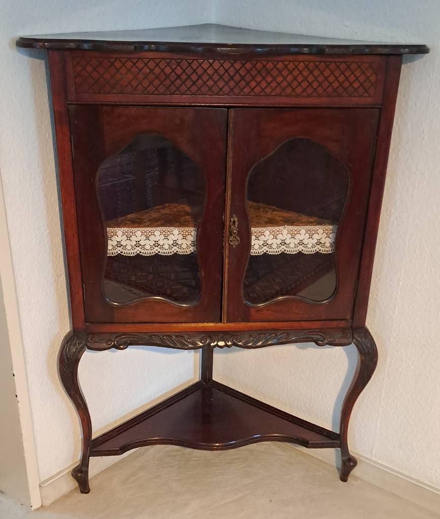 Antiker Eck Vitrinenschrank - 6