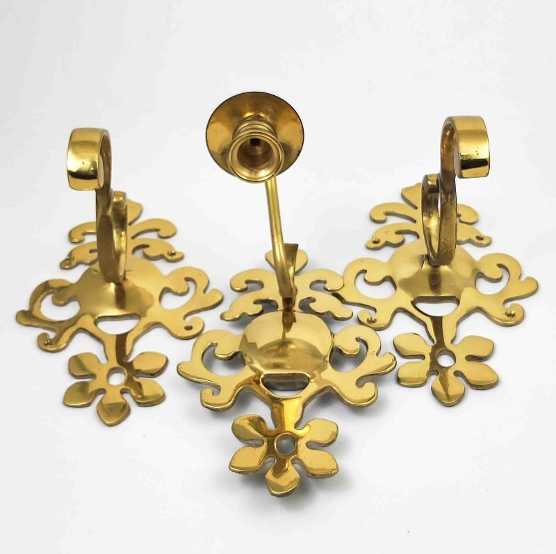 Drei Vintage Messing Haken: Drei Vintage Messing Haken Maße ca. 21 x 14 x 18cm, Gewicht ca. 1900g Interne Nr. A0170300036