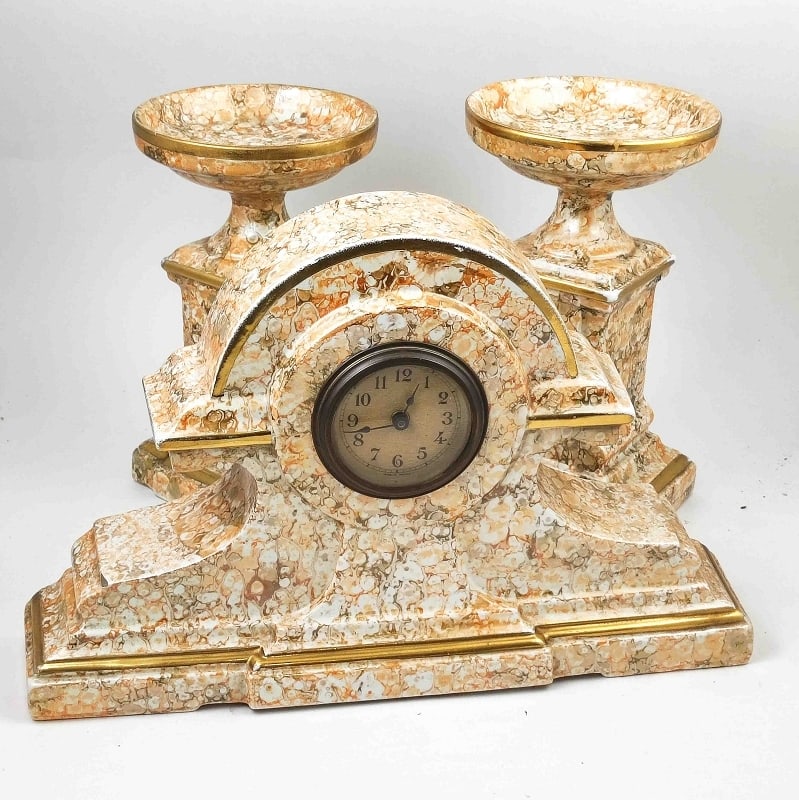 3-tlg. Kaminuhr Garnitur (1 of 5)