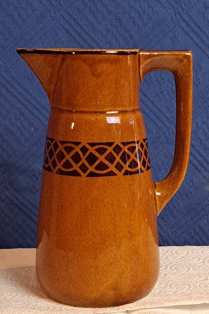 Antiker Art Deco Krug Kanne: Antiker Art Deco Krug Kanne, Höhe ca. 22cm, Ø unten ca. 11cm, Ø oben ca. 7,5cm, Bodenmarke "Germany 9", unbest. Sammlerstück Interne Nr. A0171400466