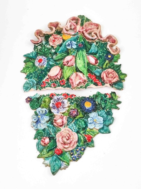 Ital. Wanddekoration Bassano: Ital. Wanddekoration, verm. Bassano, Länge ca. 47cm, Breite ca. 30cm, Restaurationsobjekt Interne Nr. A0171400006