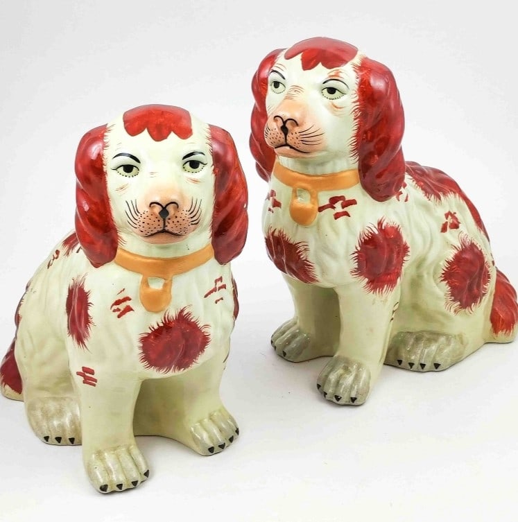 Antikes Pärchen Staffordshire Hunde (1 of 3)