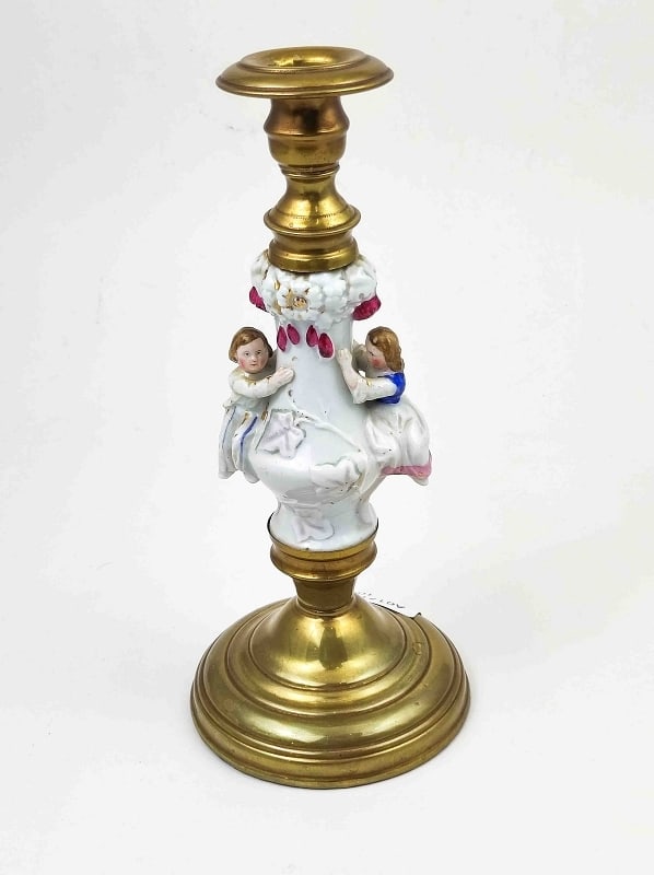 Antiker Porzellan Kerzenhalter (1 of 2)