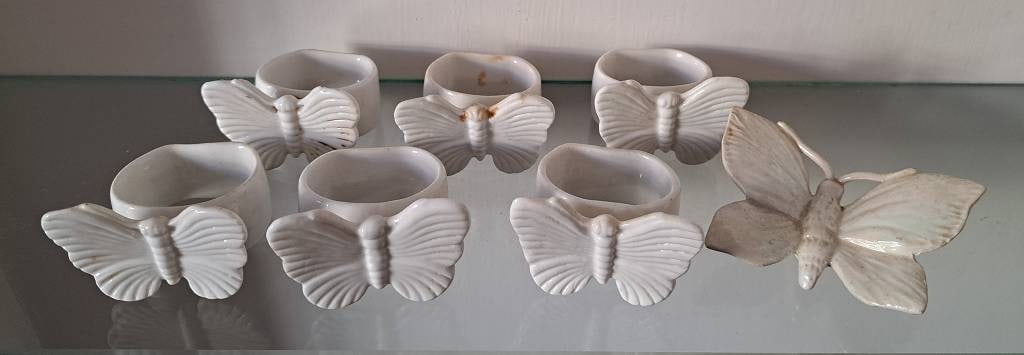 Keramik Serviettenringe: Keramik Serviettenringe Dekor Schmetterlinge Interne Nr. A0171400043