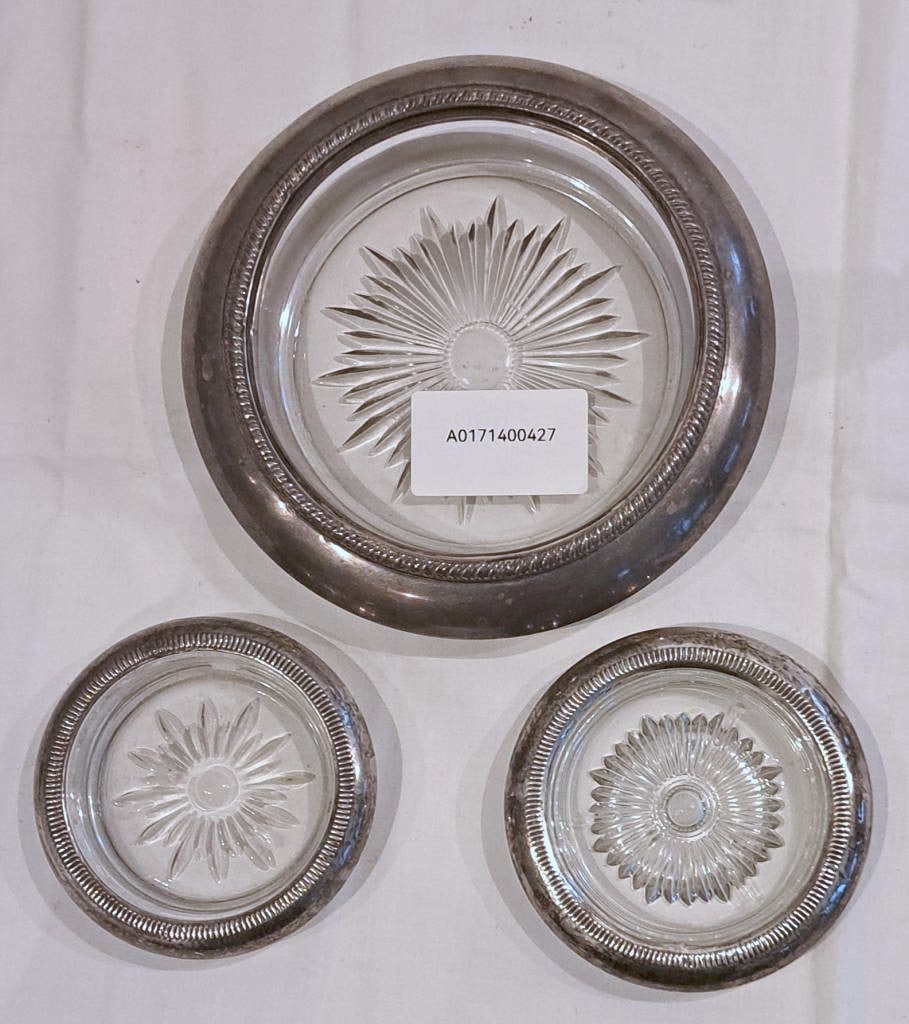 3-tlg. Aschenbecher Ensemble: 3-tlg. Kristall Glas Schalen Aschenbecher Set Interne Nr. A0171400427