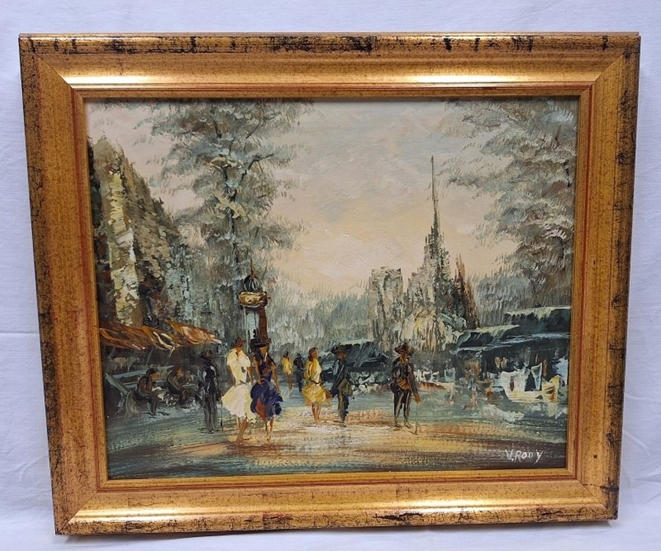 Franz. Landschaftsgemälde sign. (1 of 5)